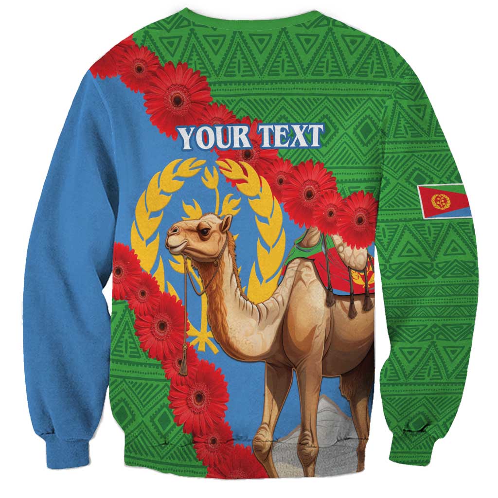 Personalised Eritrea Arabian Camel Sweatshirt Gerbera Flower Flag Color - Wonder Print Shop