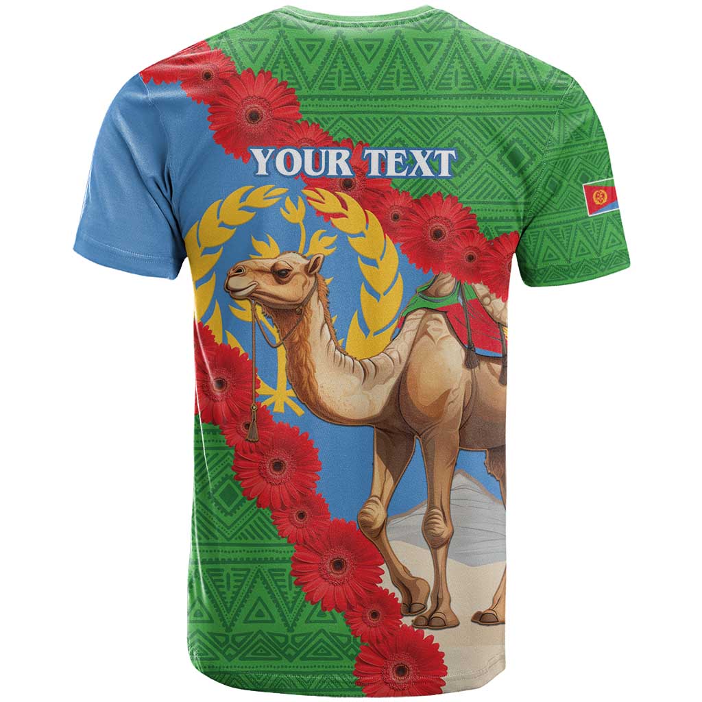 Personalised Eritrea Arabian Camel T Shirt Gerbera Flower Flag Color - Wonder Print Shop
