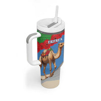 Personalised Eritrea Arabian Camel Tumbler With Handle Gerbera Flower Flag Color - Wonder Print Shop