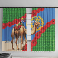 Personalised Eritrea Arabian Camel Window Curtain Gerbera Flower Flag Color - Wonder Print Shop