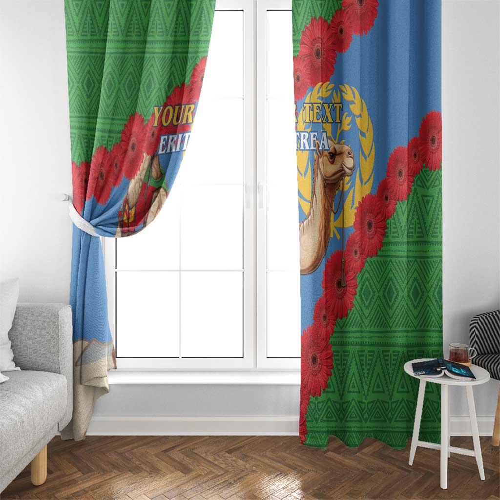 Personalised Eritrea Arabian Camel Window Curtain Gerbera Flower Flag Color - Wonder Print Shop