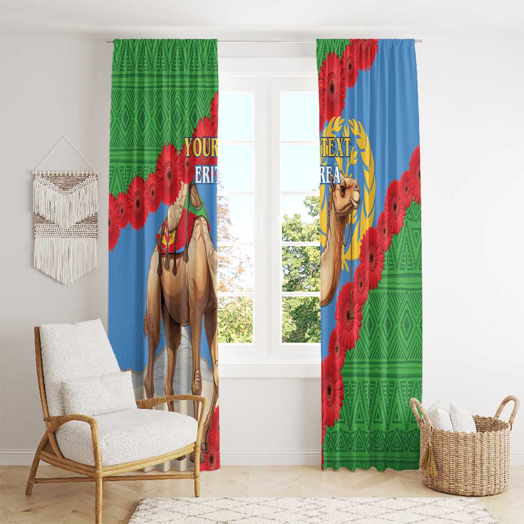 Personalised Eritrea Arabian Camel Window Curtain Gerbera Flower Flag Color - Wonder Print Shop