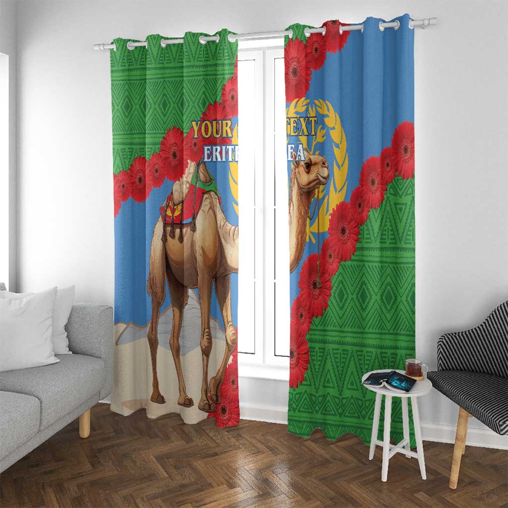 Personalised Eritrea Arabian Camel Window Curtain Gerbera Flower Flag Color - Wonder Print Shop