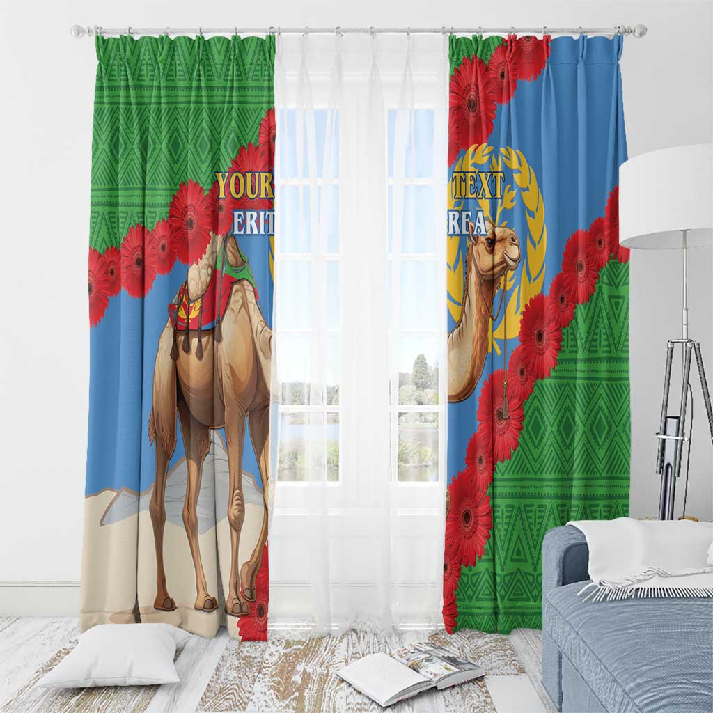 Personalised Eritrea Arabian Camel Window Curtain Gerbera Flower Flag Color - Wonder Print Shop