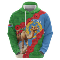 Personalised Eritrea Arabian Camel Zip Hoodie Gerbera Flower Flag Color - Wonder Print Shop
