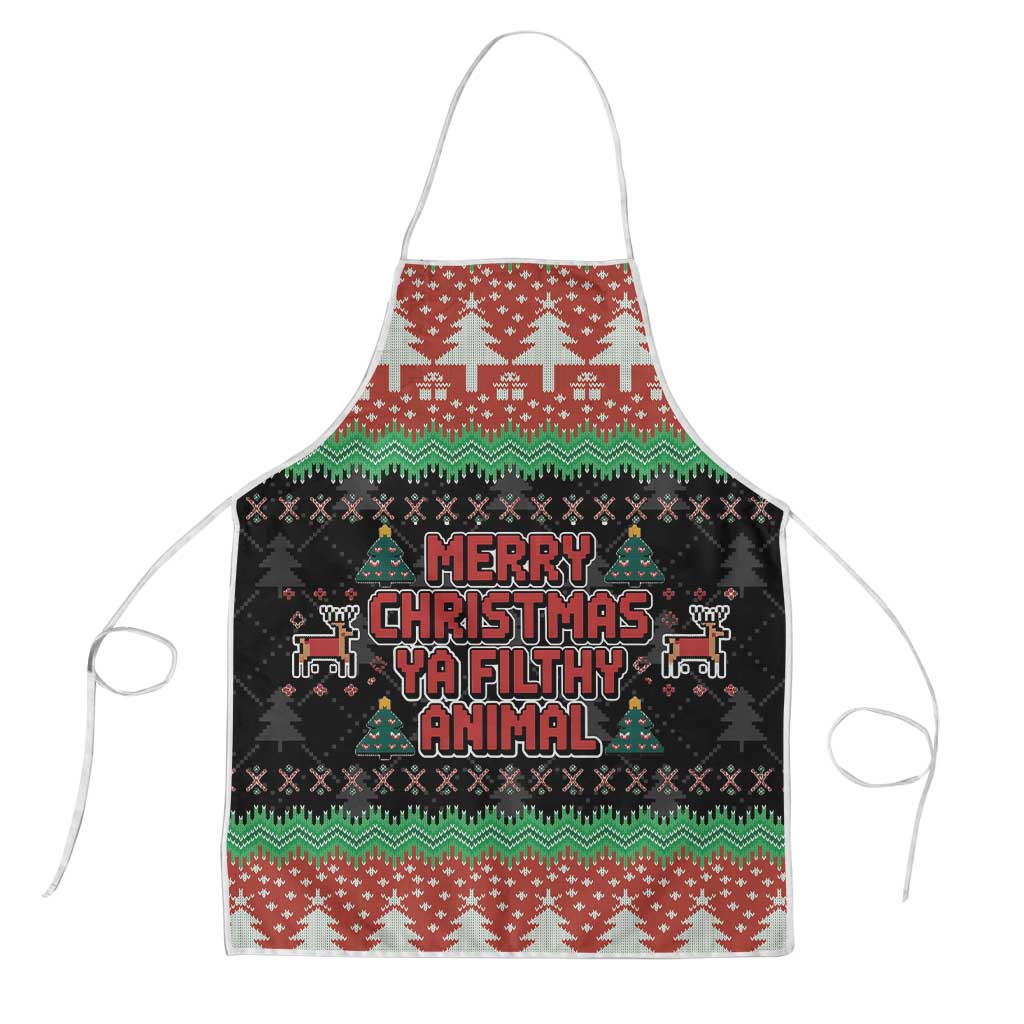 Merry Christmas Ya Filthy Animal Apron Retro Christmas Humor - Wonder Print Shop