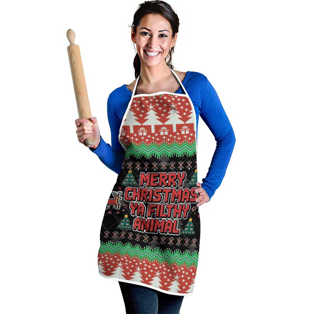 Merry Christmas Ya Filthy Animal Apron Retro Christmas Humor - Wonder Print Shop