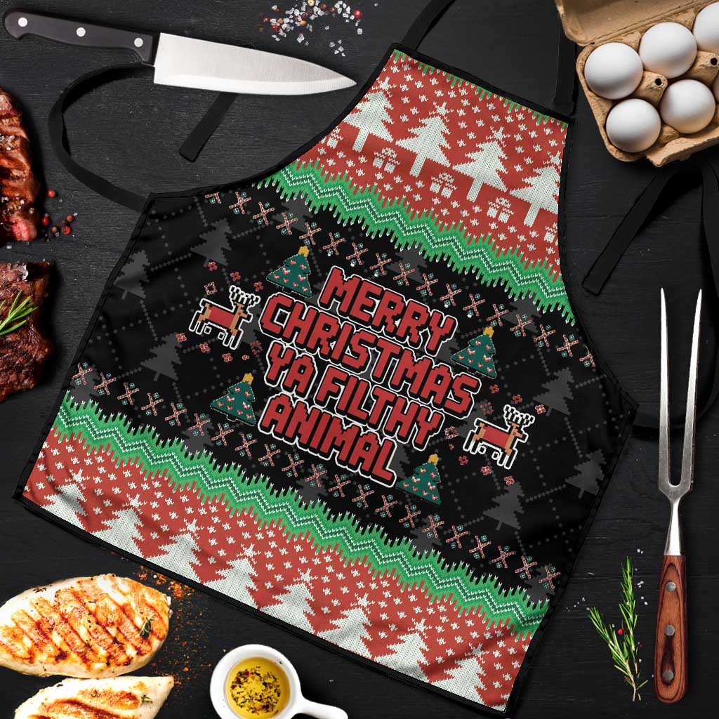 Merry Christmas Ya Filthy Animal Apron Retro Christmas Humor - Wonder Print Shop