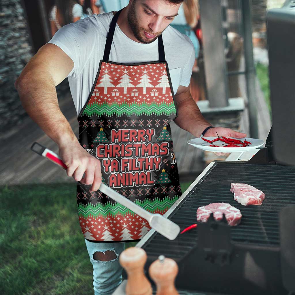 Merry Christmas Ya Filthy Animal Apron Retro Christmas Humor - Wonder Print Shop