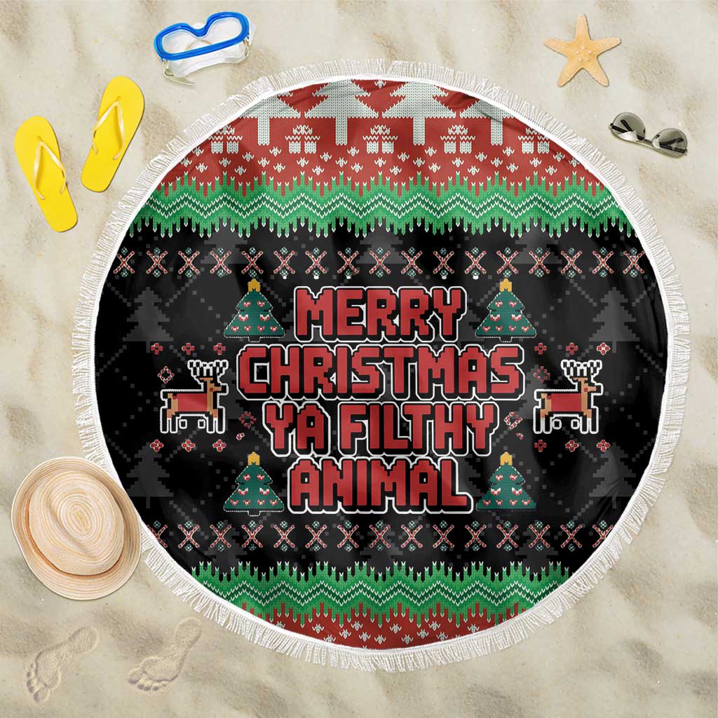 Merry Christmas Ya Filthy Animal Beach Blanket Retro Christmas Humor - Wonder Print Shop