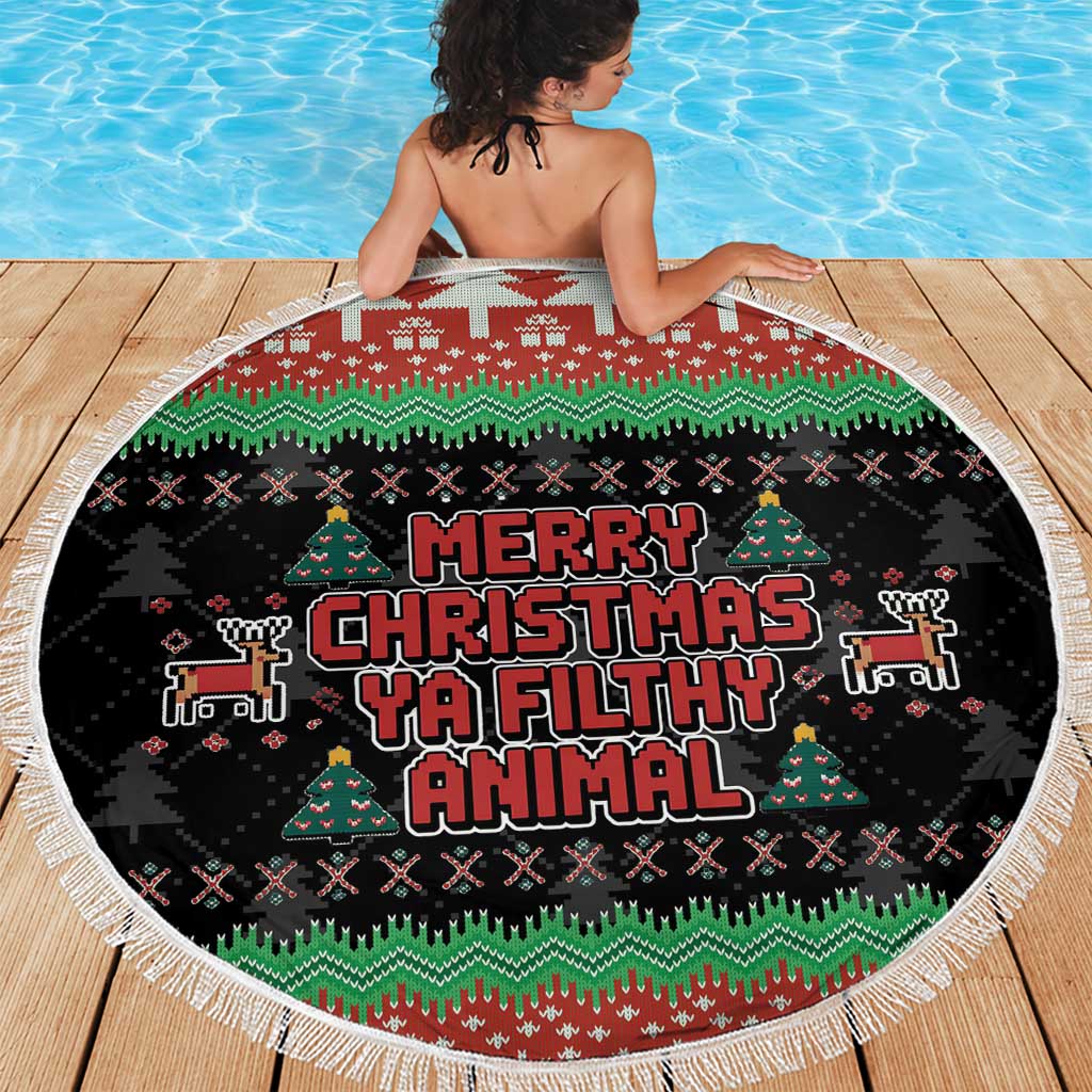 Merry Christmas Ya Filthy Animal Beach Blanket Retro Christmas Humor - Wonder Print Shop