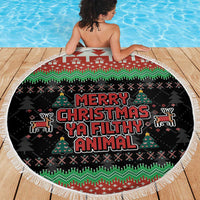 Merry Christmas Ya Filthy Animal Beach Blanket Retro Christmas Humor - Wonder Print Shop