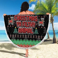 Merry Christmas Ya Filthy Animal Beach Blanket Retro Christmas Humor - Wonder Print Shop