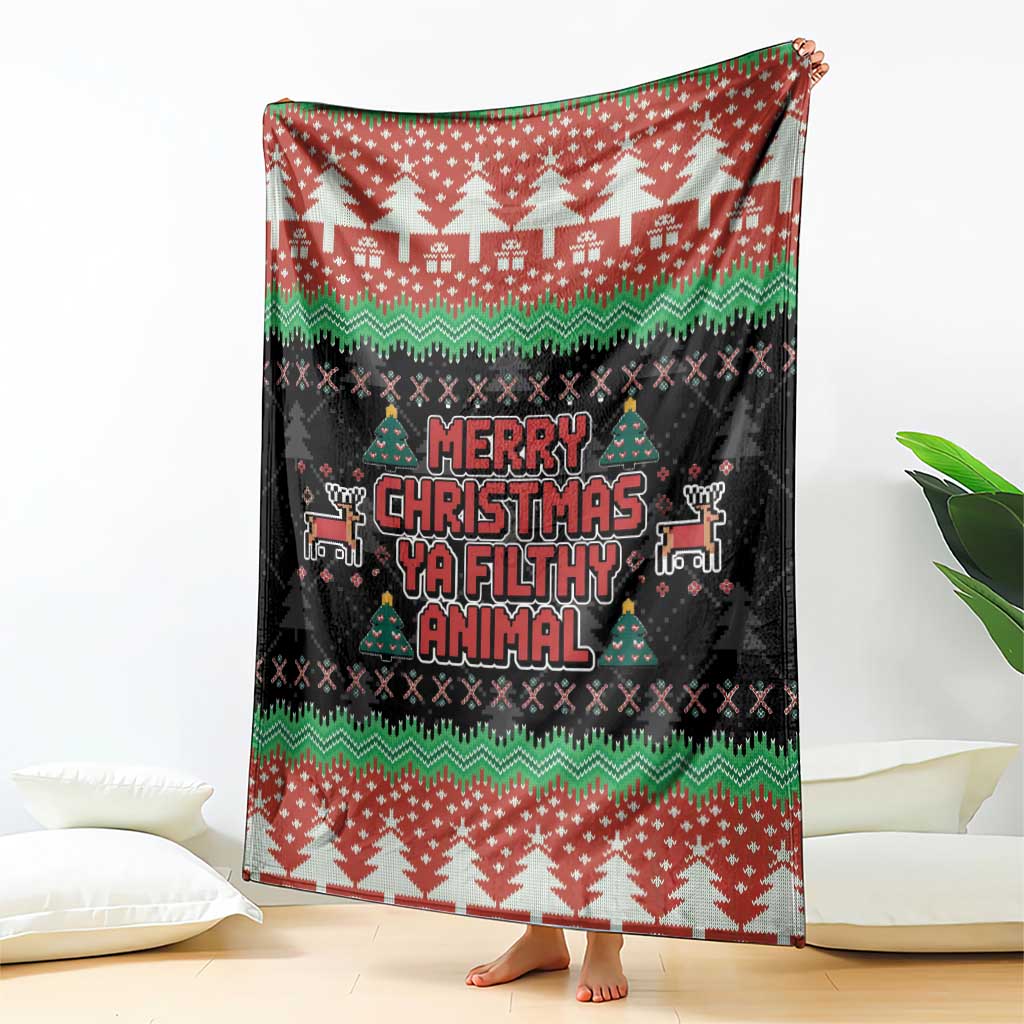 Merry Christmas Ya Filthy Animal Blanket Retro Christmas Humor - Wonder Print Shop