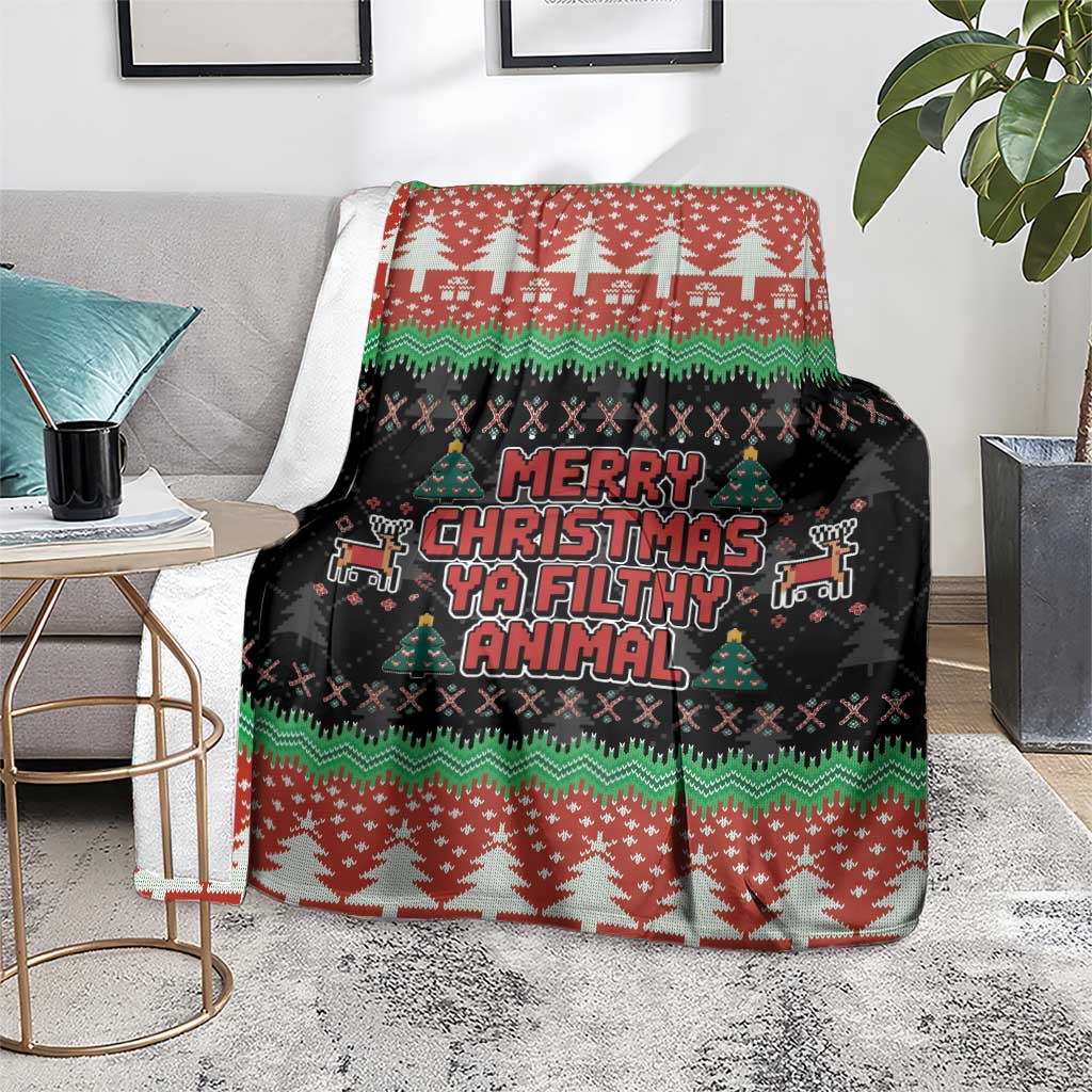Merry Christmas Ya Filthy Animal Blanket Retro Christmas Humor - Wonder Print Shop