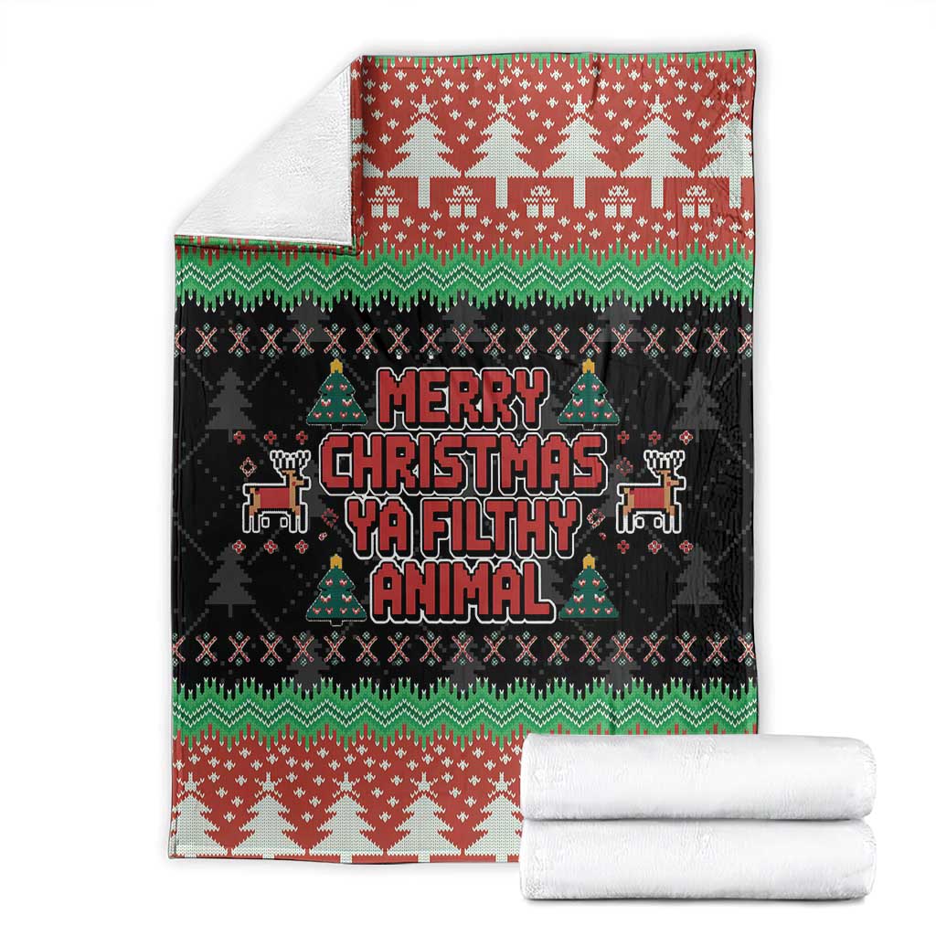 Merry Christmas Ya Filthy Animal Blanket Retro Christmas Humor - Wonder Print Shop
