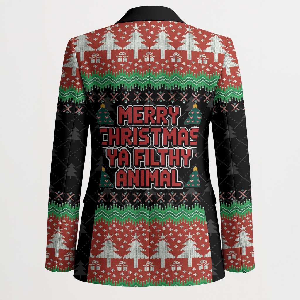Merry Christmas Ya Filthy Animal Blazer Retro Christmas Humor - Wonder Print Shop