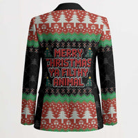 Merry Christmas Ya Filthy Animal Blazer Retro Christmas Humor - Wonder Print Shop