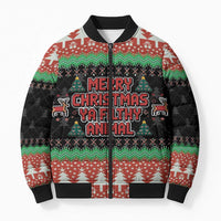Merry Christmas Ya Filthy Animal Bomber Puffer Jacket Retro Christmas Humor - Wonder Print Shop