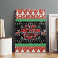 Merry Christmas Ya Filthy Animal Canvas Wall Art Retro Christmas Humor - Wonder Print Shop