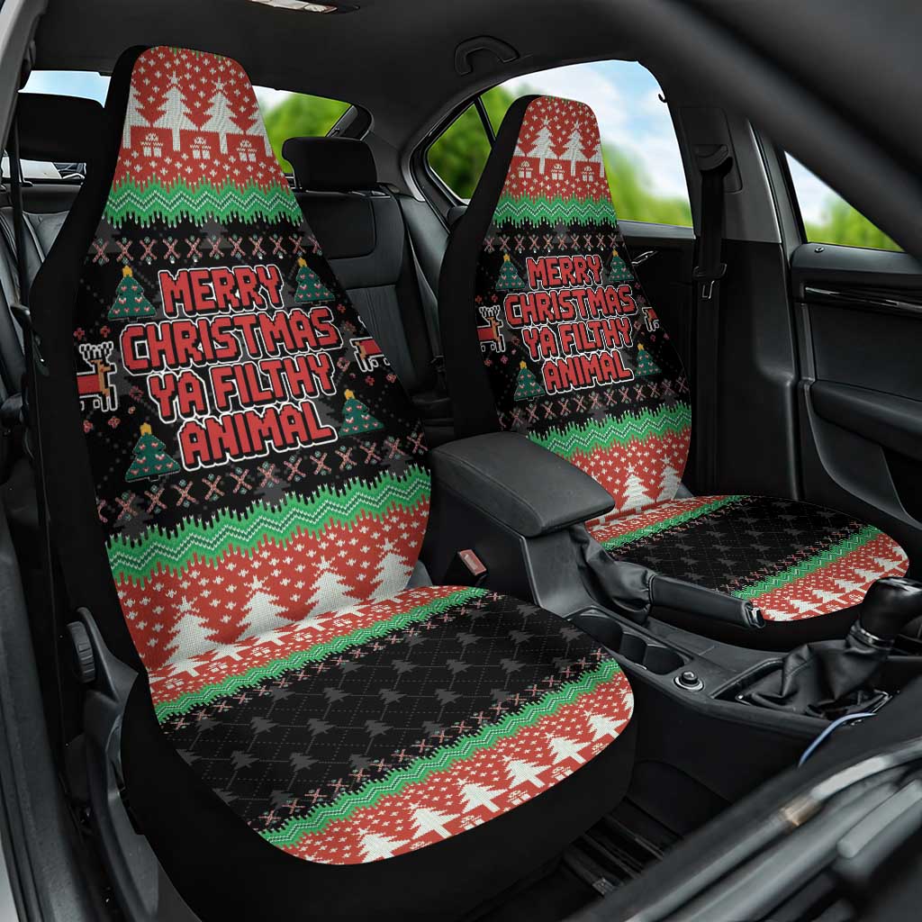 Merry Christmas Ya Filthy Animal Car Seat Cover Retro Christmas Humor - Wonder Print Shop