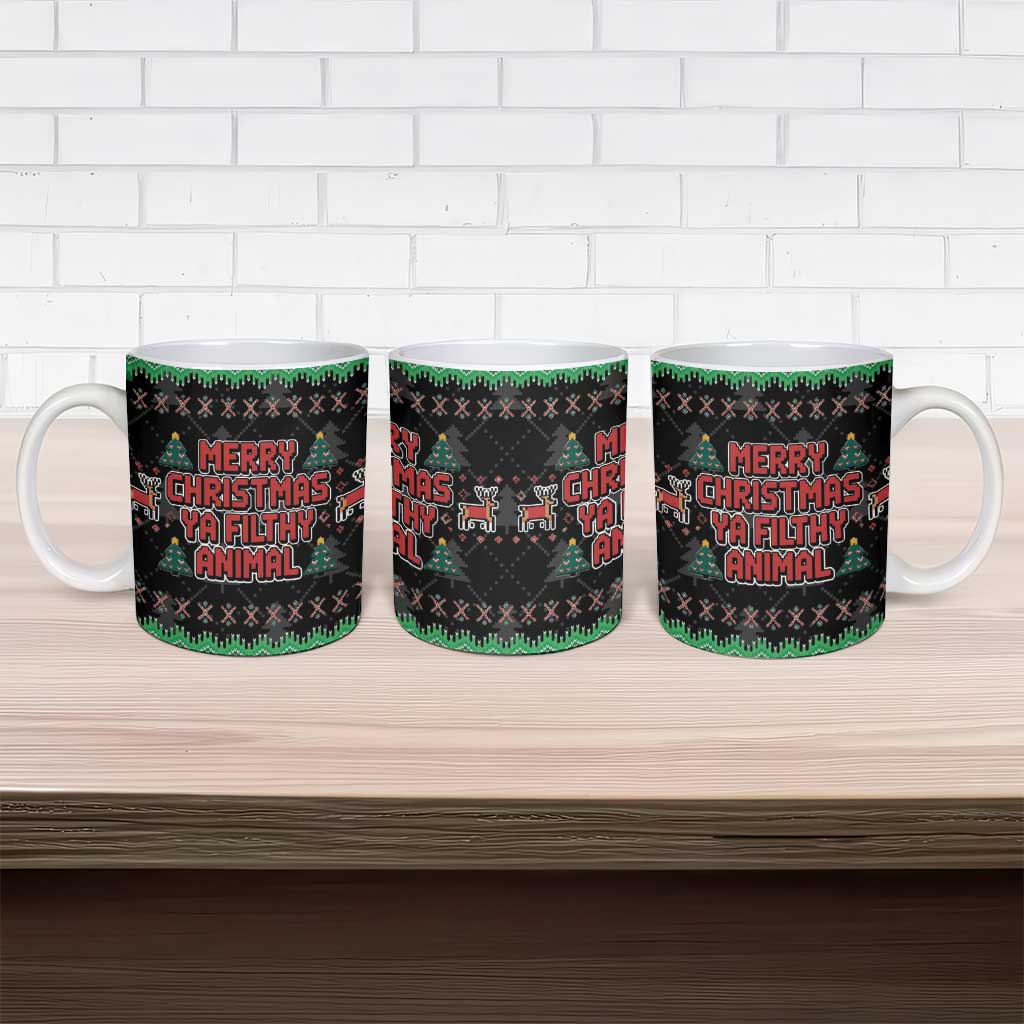 Merry Christmas Ya Filthy Animal Ceramic Mug Retro Christmas Humor - Wonder Print Shop
