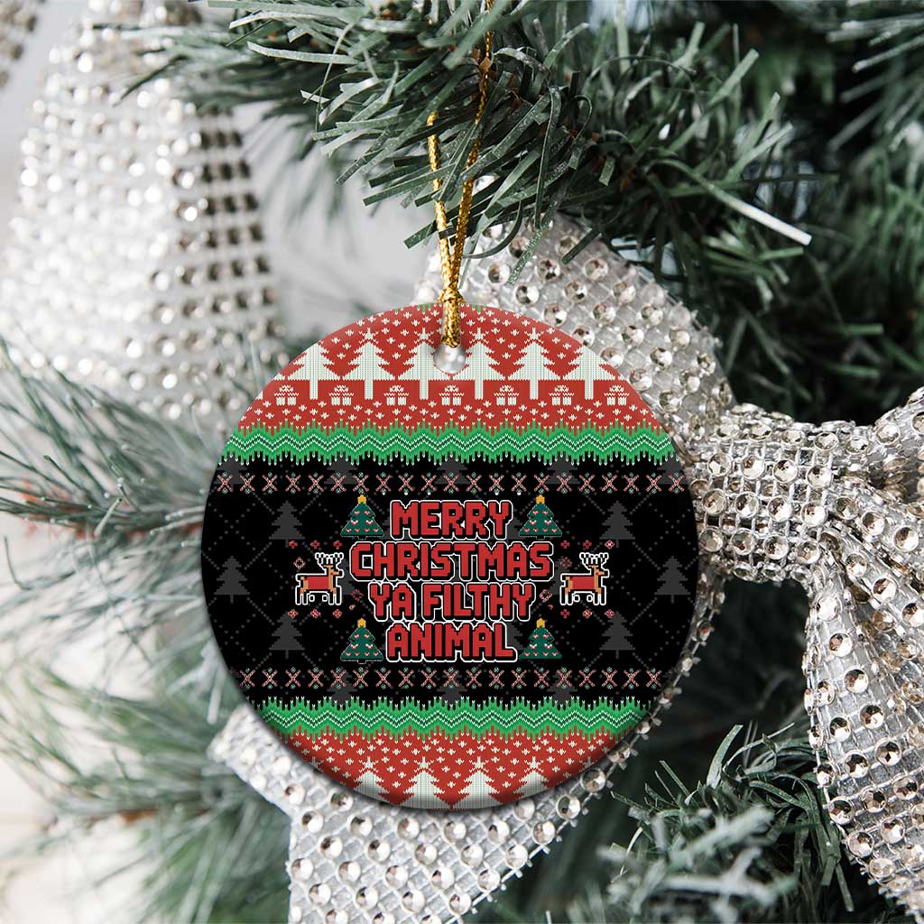 Merry Christmas Ya Filthy Animal Ceramic Ornament Retro Christmas Humor - Wonder Print Shop