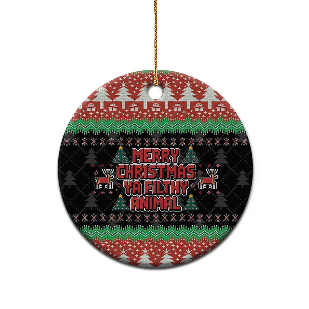 Merry Christmas Ya Filthy Animal Ceramic Ornament Retro Christmas Humor - Wonder Print Shop