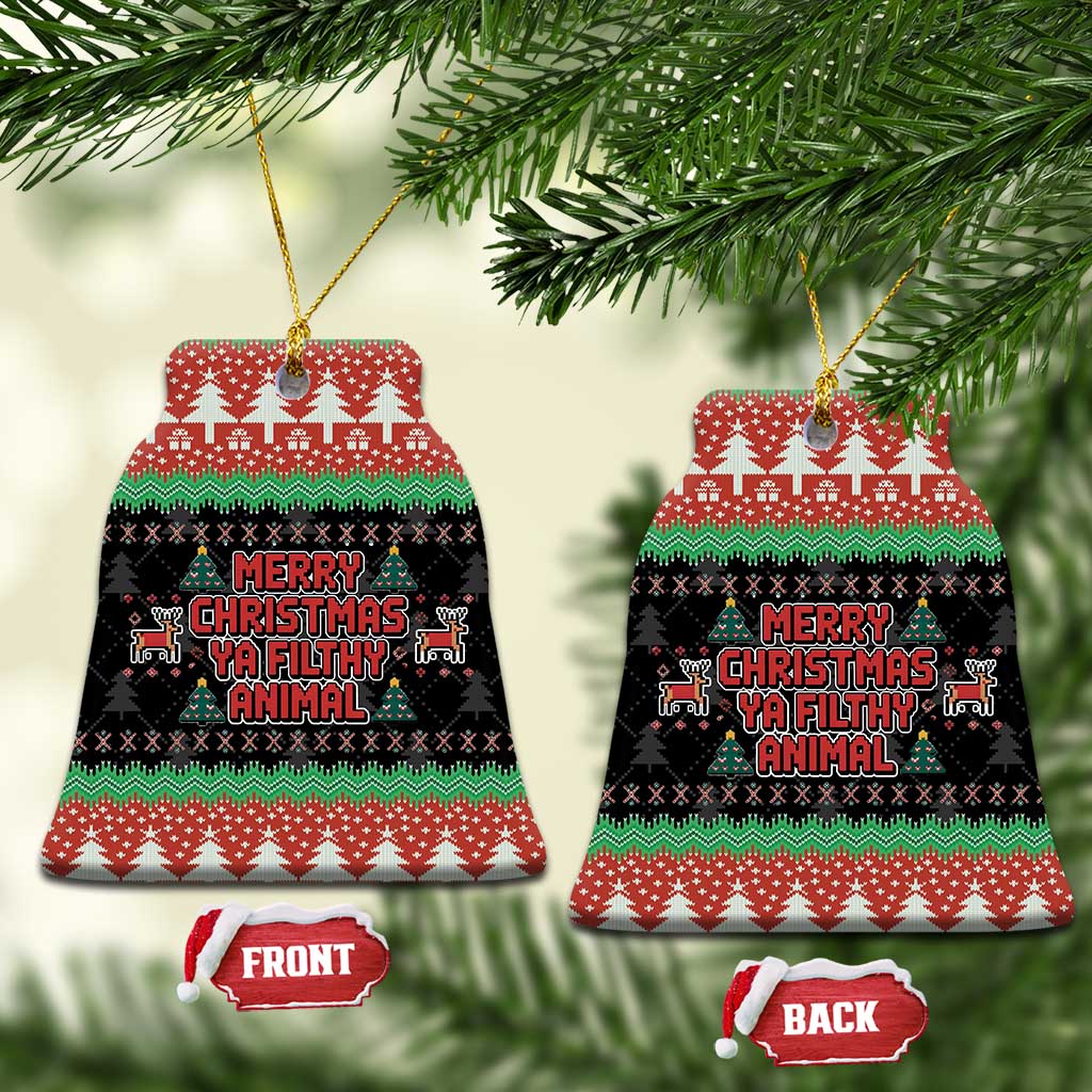 Merry Christmas Ya Filthy Animal Ceramic Ornament Retro Christmas Humor - Wonder Print Shop