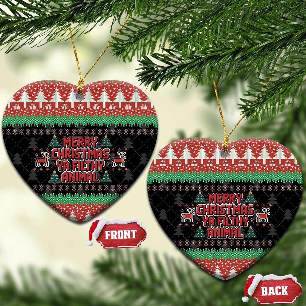 Merry Christmas Ya Filthy Animal Ceramic Ornament Retro Christmas Humor - Wonder Print Shop