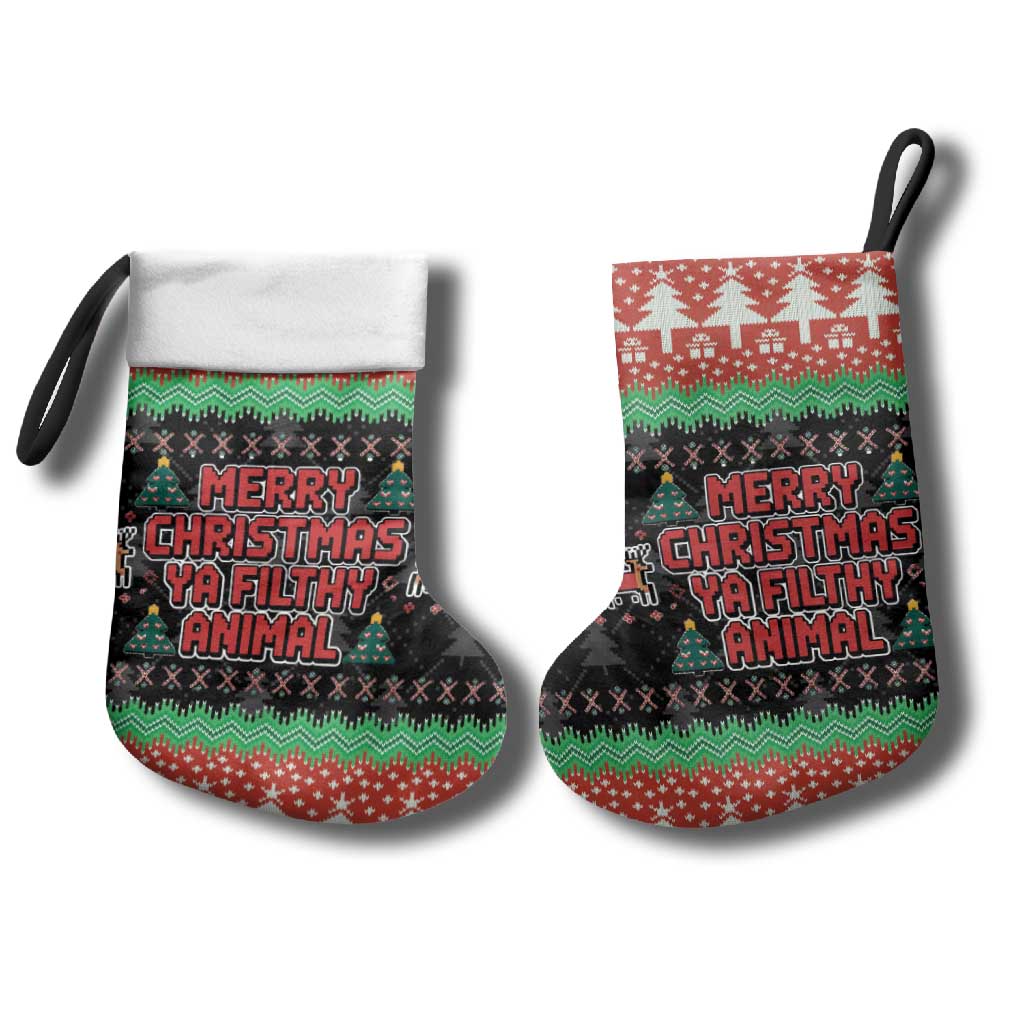 Merry Christmas Ya Filthy Animal Christmas Stocking Retro Christmas Humor - Wonder Print Shop