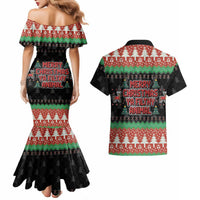 Merry Christmas Ya Filthy Animal Couples Matching Mermaid Dress and Hawaiian Shirt Retro Christmas Humor - Wonder Print Shop