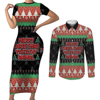 Merry Christmas Ya Filthy Animal Couples Matching Short Sleeve Bodycon Dress and Long Sleeve Button Shirt Retro Christmas Humor - Wonder Print Shop