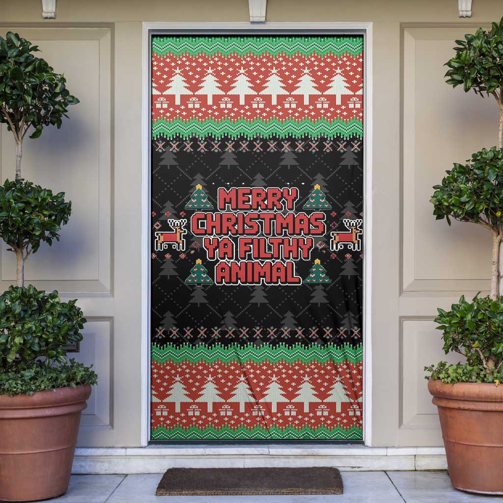 Merry Christmas Ya Filthy Animal Door Cover Retro Christmas Humor - Wonder Print Shop