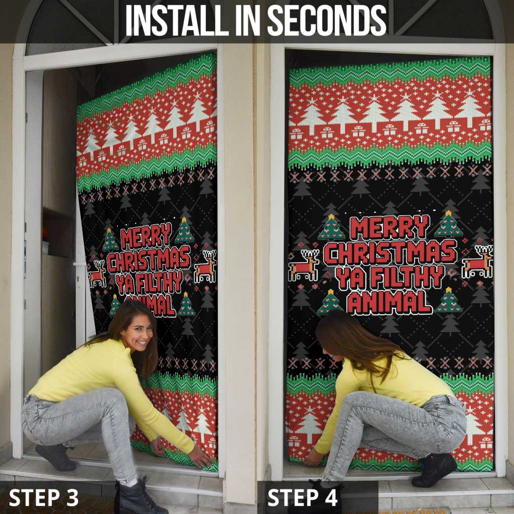 Merry Christmas Ya Filthy Animal Door Cover Retro Christmas Humor - Wonder Print Shop