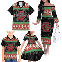 Merry Christmas Ya Filthy Animal Family Matching Off The Shoulder Long Sleeve Dress and Hawaiian Shirt Retro Christmas Humor - Wonder Print Shop