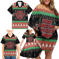 Merry Christmas Ya Filthy Animal Family Matching Off Shoulder Short Dress and Hawaiian Shirt Retro Christmas Humor - Wonder Print Shop