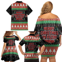 Merry Christmas Ya Filthy Animal Family Matching Off Shoulder Short Dress and Hawaiian Shirt Retro Christmas Humor - Wonder Print Shop