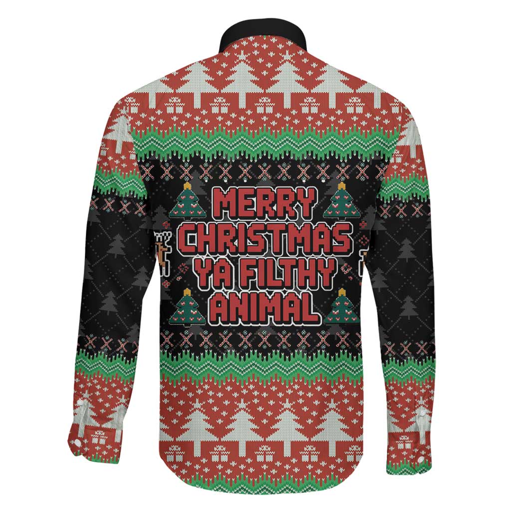 Merry Christmas Ya Filthy Animal Family Matching Off Shoulder Short Dress and Hawaiian Shirt Retro Christmas Humor - Wonder Print Shop