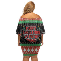 Merry Christmas Ya Filthy Animal Family Matching Off Shoulder Short Dress and Hawaiian Shirt Retro Christmas Humor - Wonder Print Shop