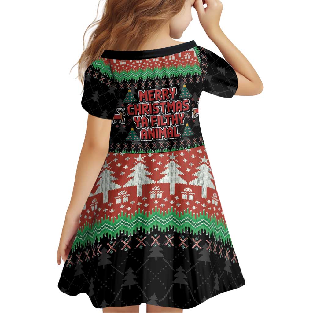 Merry Christmas Ya Filthy Animal Family Matching Puletasi and Hawaiian Shirt Retro Christmas Humor - Wonder Print Shop