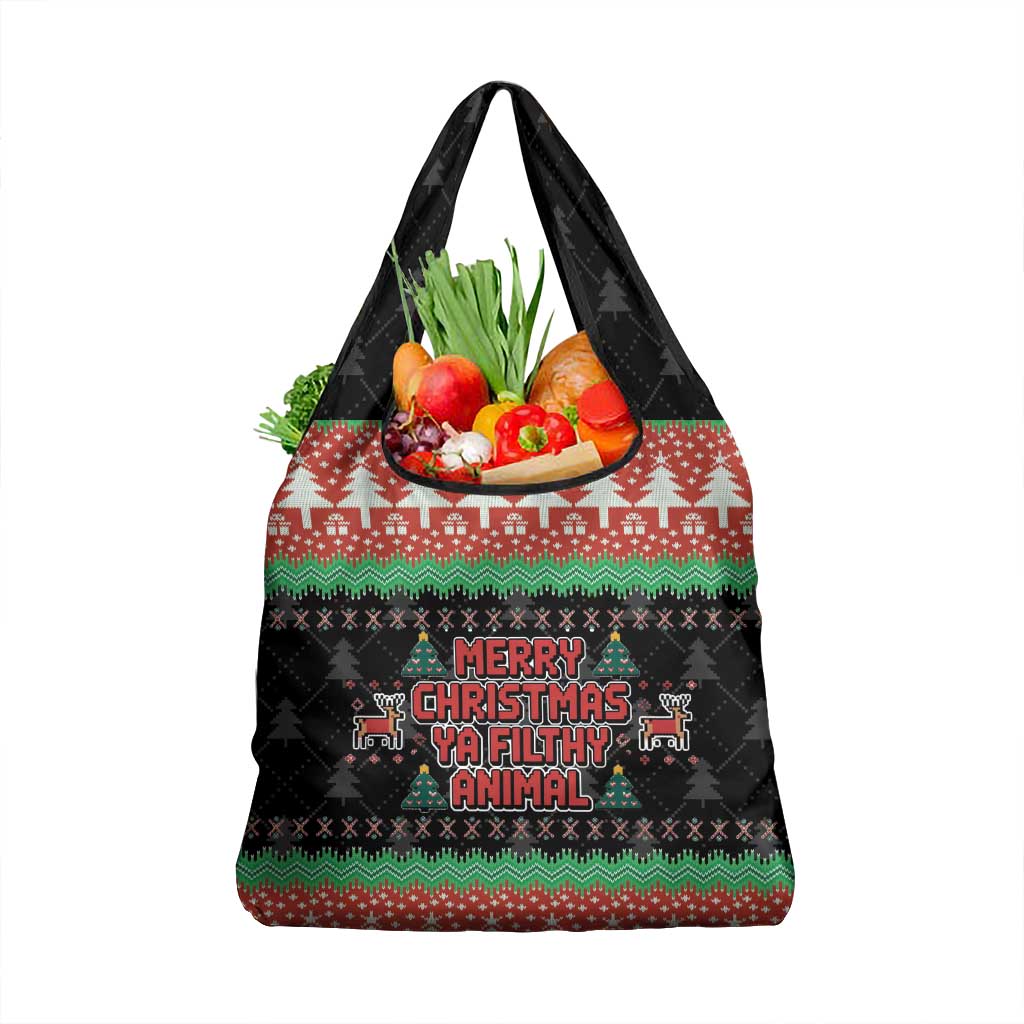 Merry Christmas Ya Filthy Animal Grocery Bag Retro Christmas Humor - Wonder Print Shop