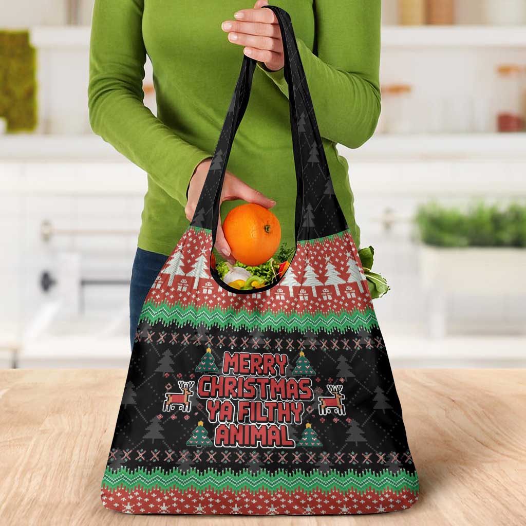 Merry Christmas Ya Filthy Animal Grocery Bag Retro Christmas Humor - Wonder Print Shop