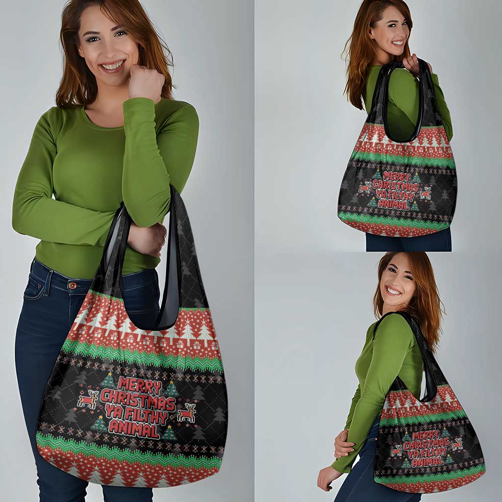 Merry Christmas Ya Filthy Animal Grocery Bag Retro Christmas Humor - Wonder Print Shop