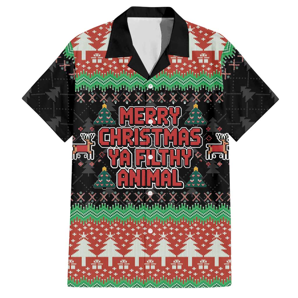 Merry Christmas Ya Filthy Animal Hawaiian Shirt Retro Christmas Humor - Wonder Print Shop