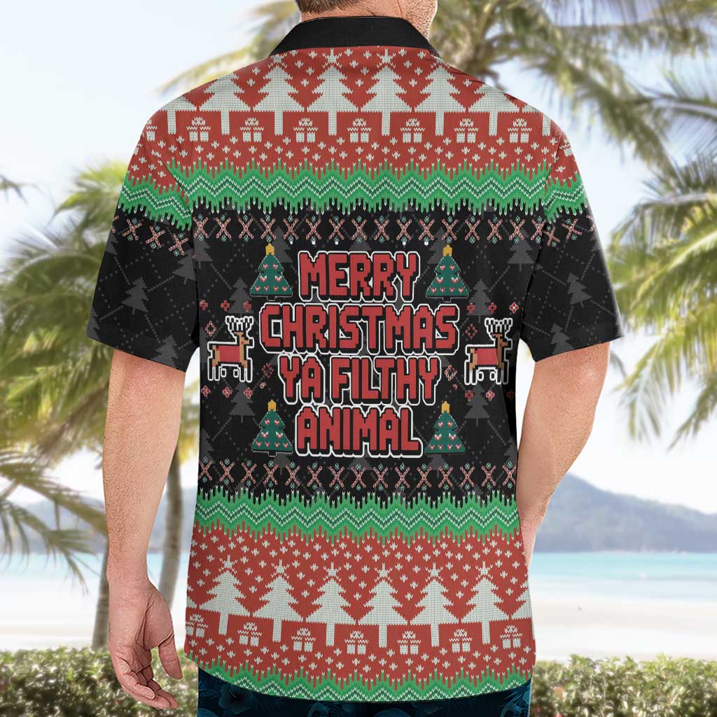 Merry Christmas Ya Filthy Animal Hawaiian Shirt Retro Christmas Humor - Wonder Print Shop