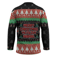 Merry Christmas Ya Filthy Animal Hockey Jersey Retro Christmas Humor - Wonder Print Shop