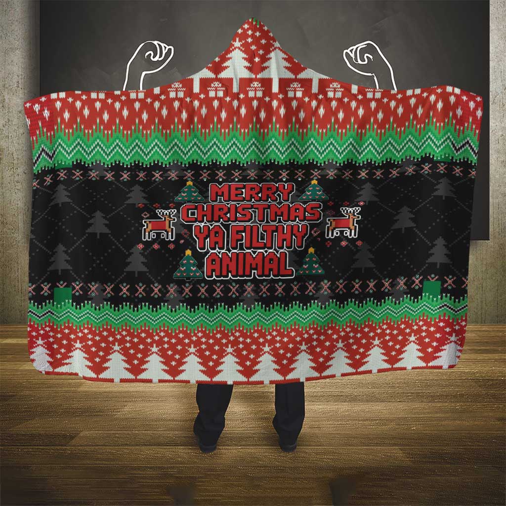 Merry Christmas Ya Filthy Animal Hooded Blanket Retro Christmas Humor - Wonder Print Shop