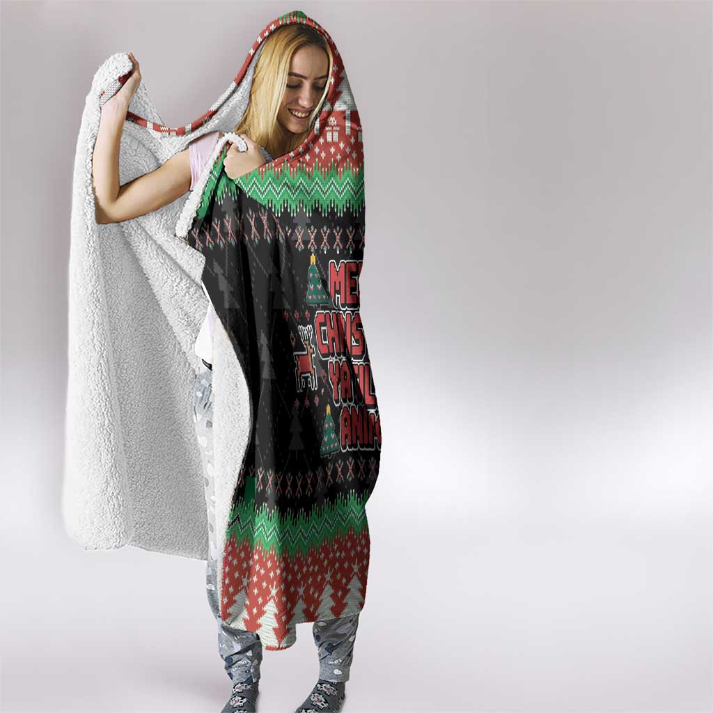 Merry Christmas Ya Filthy Animal Hooded Blanket Retro Christmas Humor - Wonder Print Shop