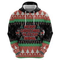 Merry Christmas Ya Filthy Animal Hoodie Retro Christmas Humor - Wonder Print Shop